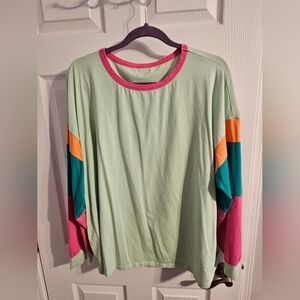 Colorful Long Sleeve Women's Top
